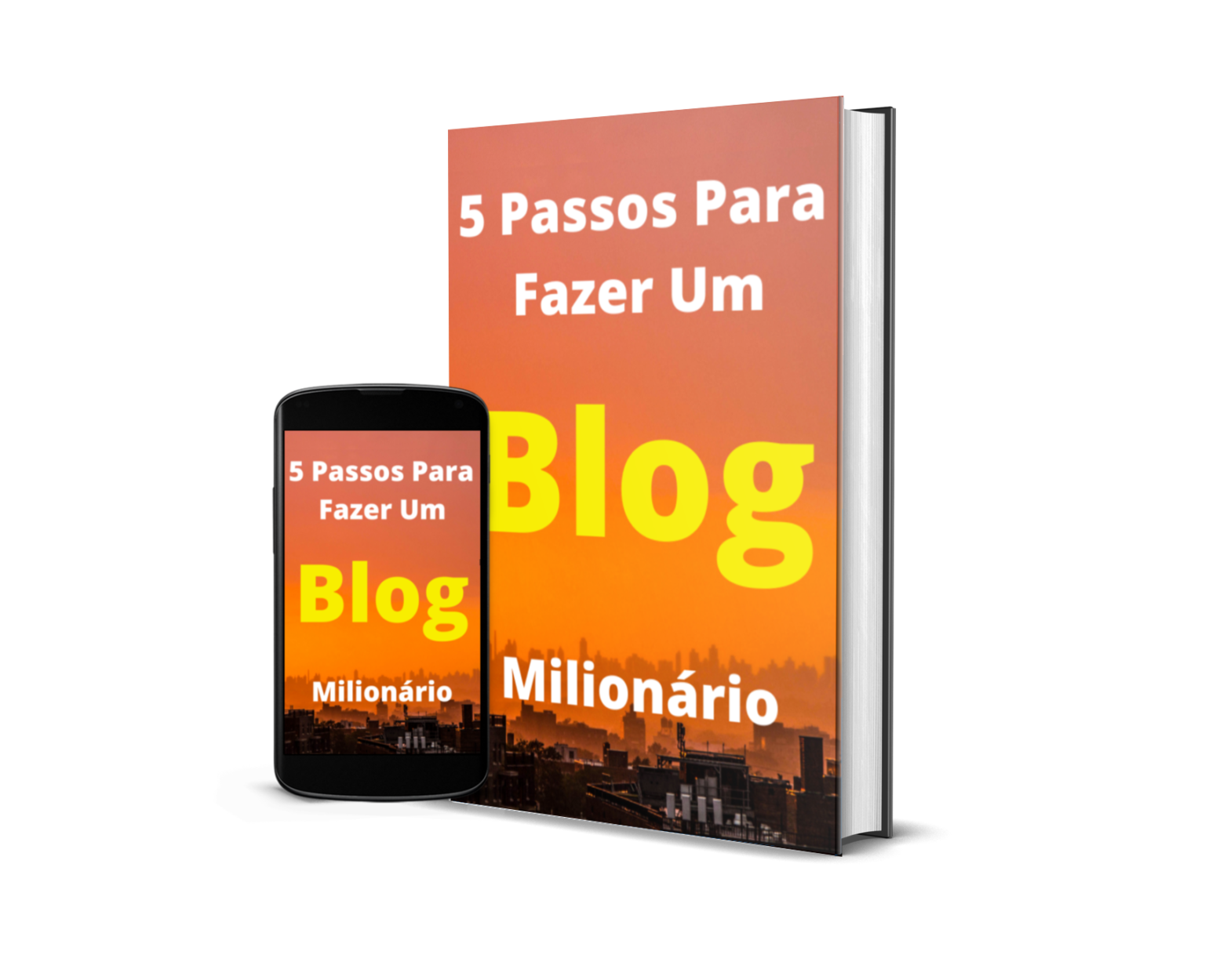 Imgem ilustrativa de um ebook com 5 passos para fazer um blog milionário